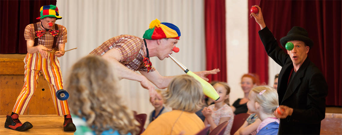 OkiDoki als Jonglerende clown